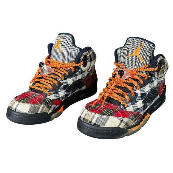 Nike Kids Jordan Retro 5 Plaid Multicolor Sneaker Size US 6.5Y Women’s Size 8 - Picture 6 of 10